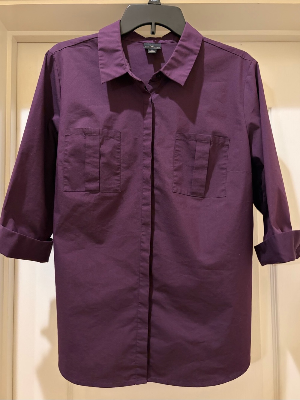 Women's Purple Button-Front Blouse